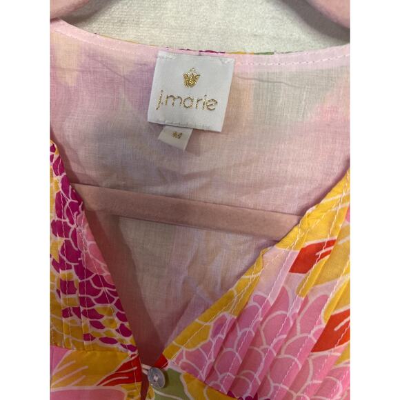 J. Marie Multicolor Short Sleeve Dress Pockets Cute Flirty Easy Size MED - Picture 5 of 6